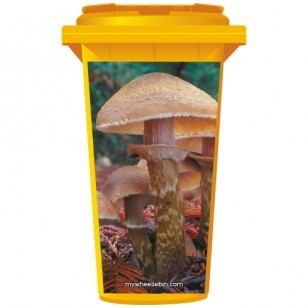 Toadstools In A Forest Wheelie Bin Sticker Panel